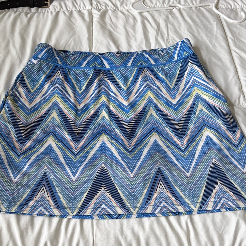 Sport Haley Blue Chevron Print Mini Skort